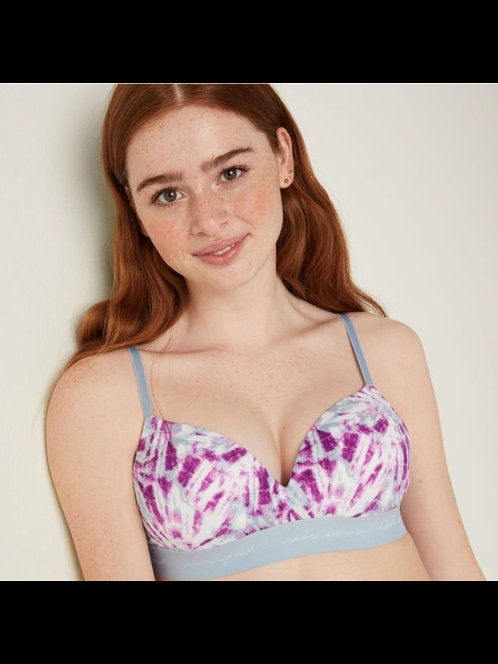 PINK Victoria's Secret | Purple Tie-Dye Wireless Push-Up Bra | 34B
